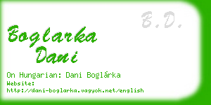 boglarka dani business card